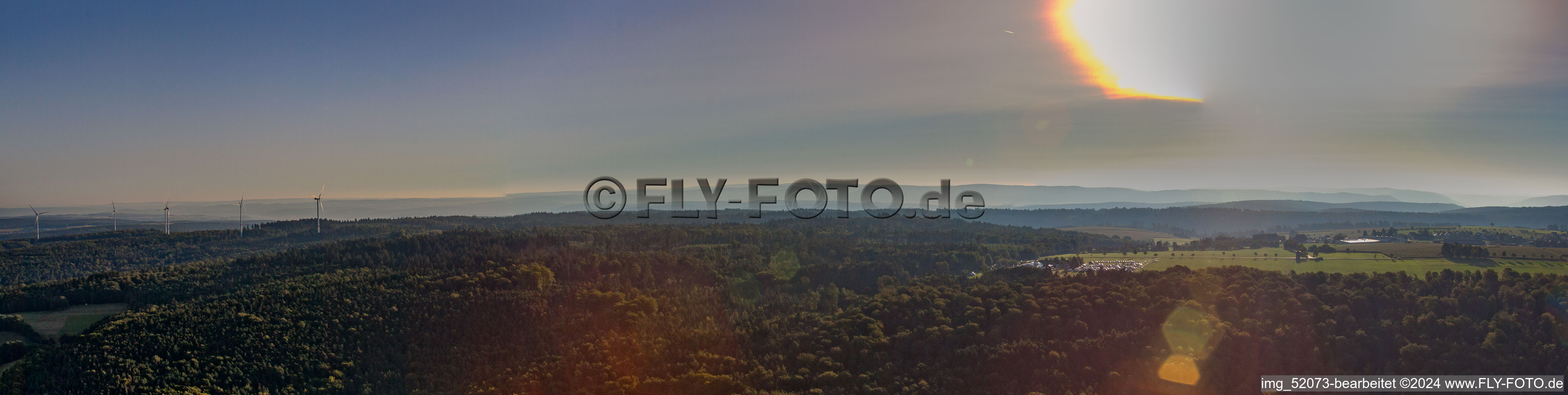 Panorama Segelflugplatz im Ortsteil Vielbrunn in Michelstadt im Bundesland Hessen, Deutschland