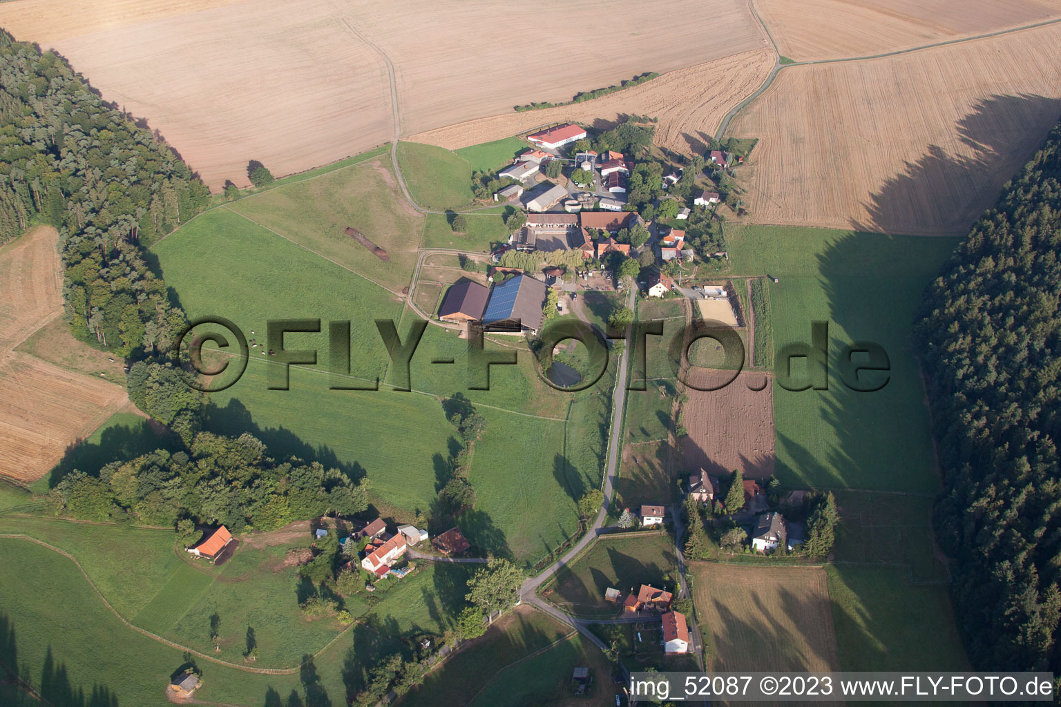 Luftaufnahme von Unter-Mossau, Roßbacher Hof im Bundesland Hessen, Deutschland