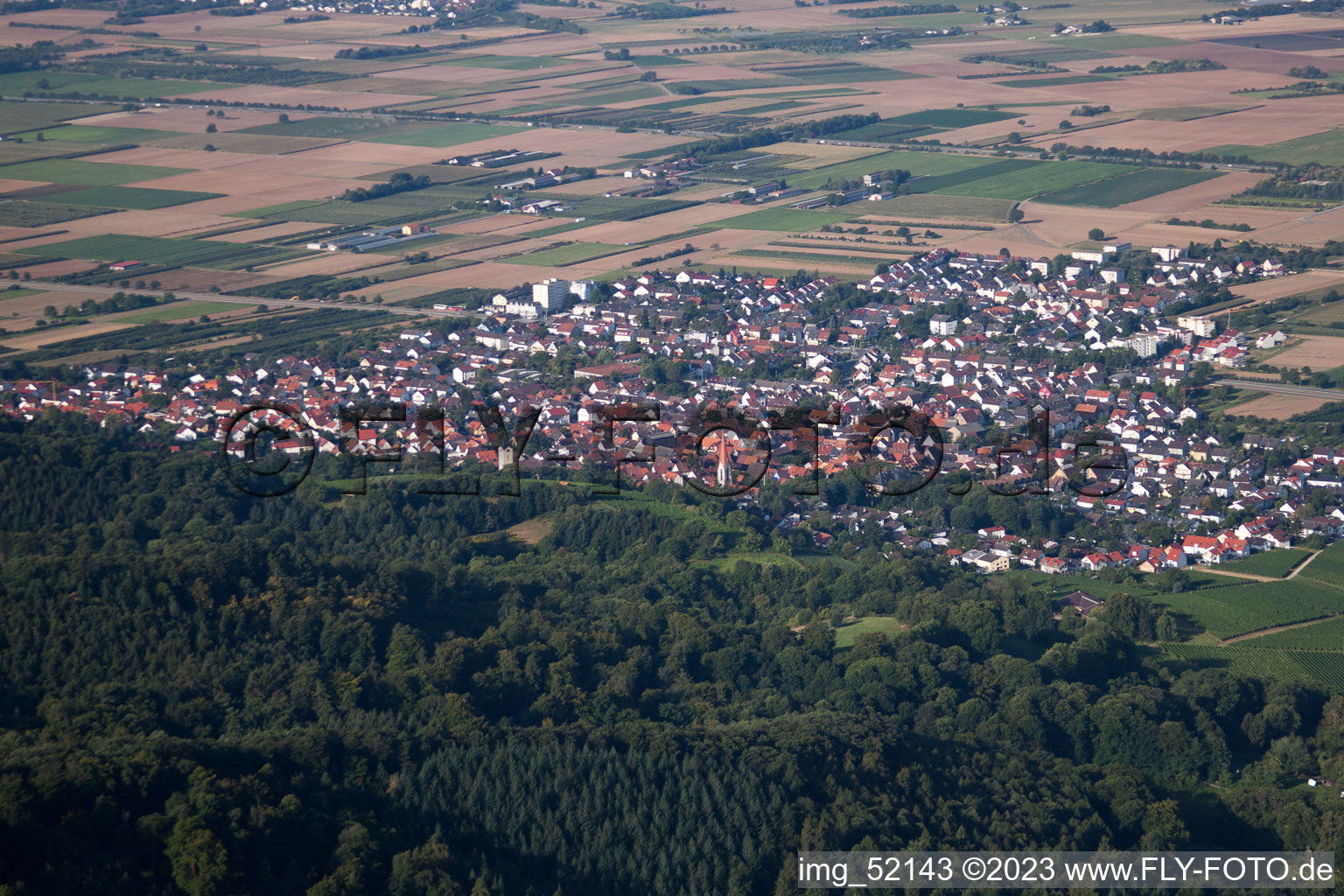 Leutershausen im Bundesland Baden-Württemberg, Deutschland vom Flugzeug aus