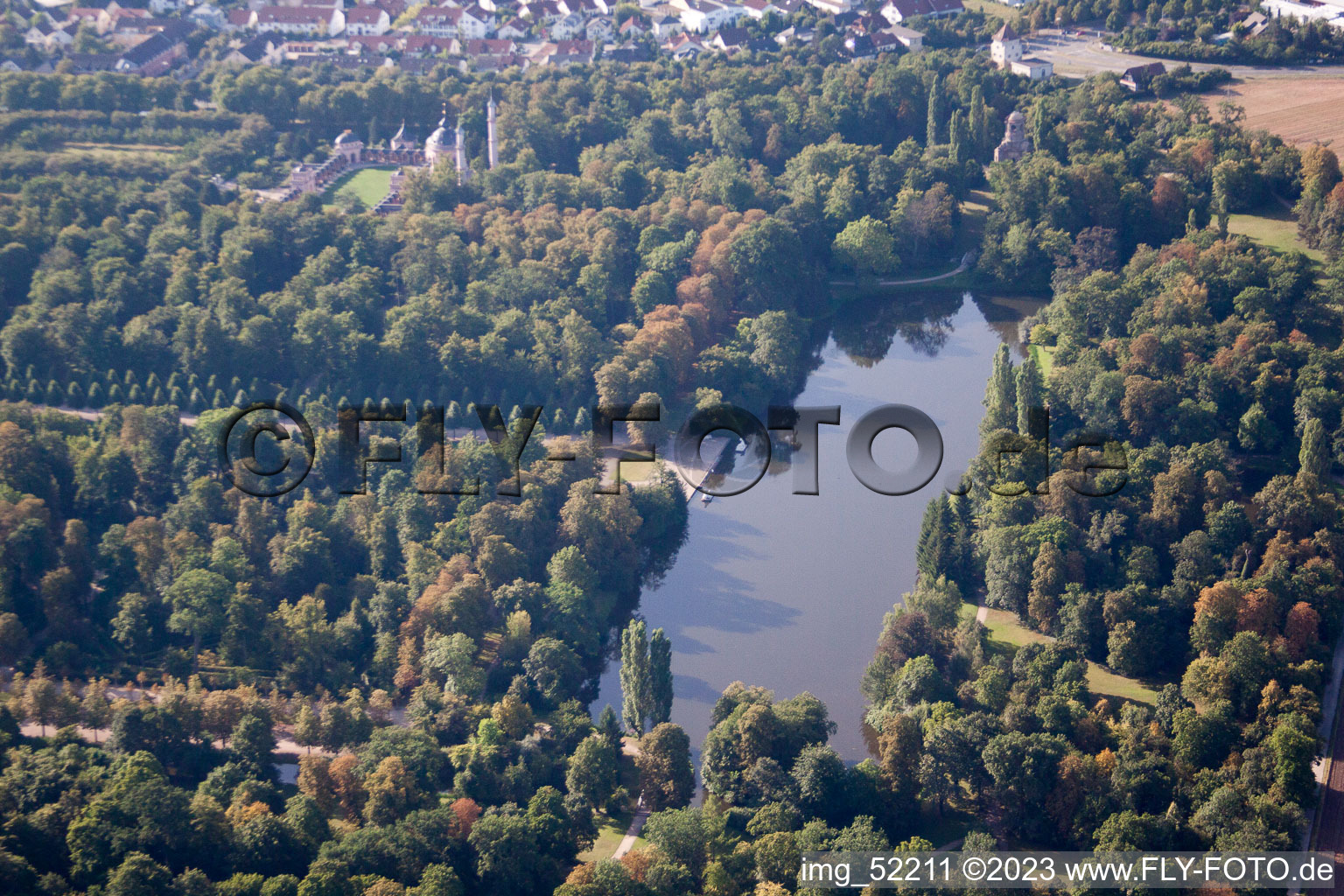 Schwetzingen, Schwetzinger Schlosspark im Bundesland Baden-Württemberg, Deutschland aus der Luft