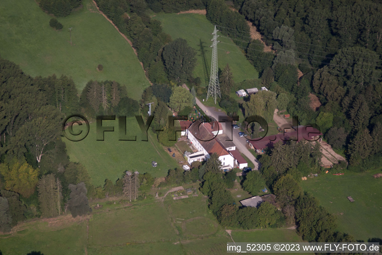 Ortsteil Sondernheim in Germersheim im Bundesland Rheinland-Pfalz, Deutschland von einer Drohne aus
