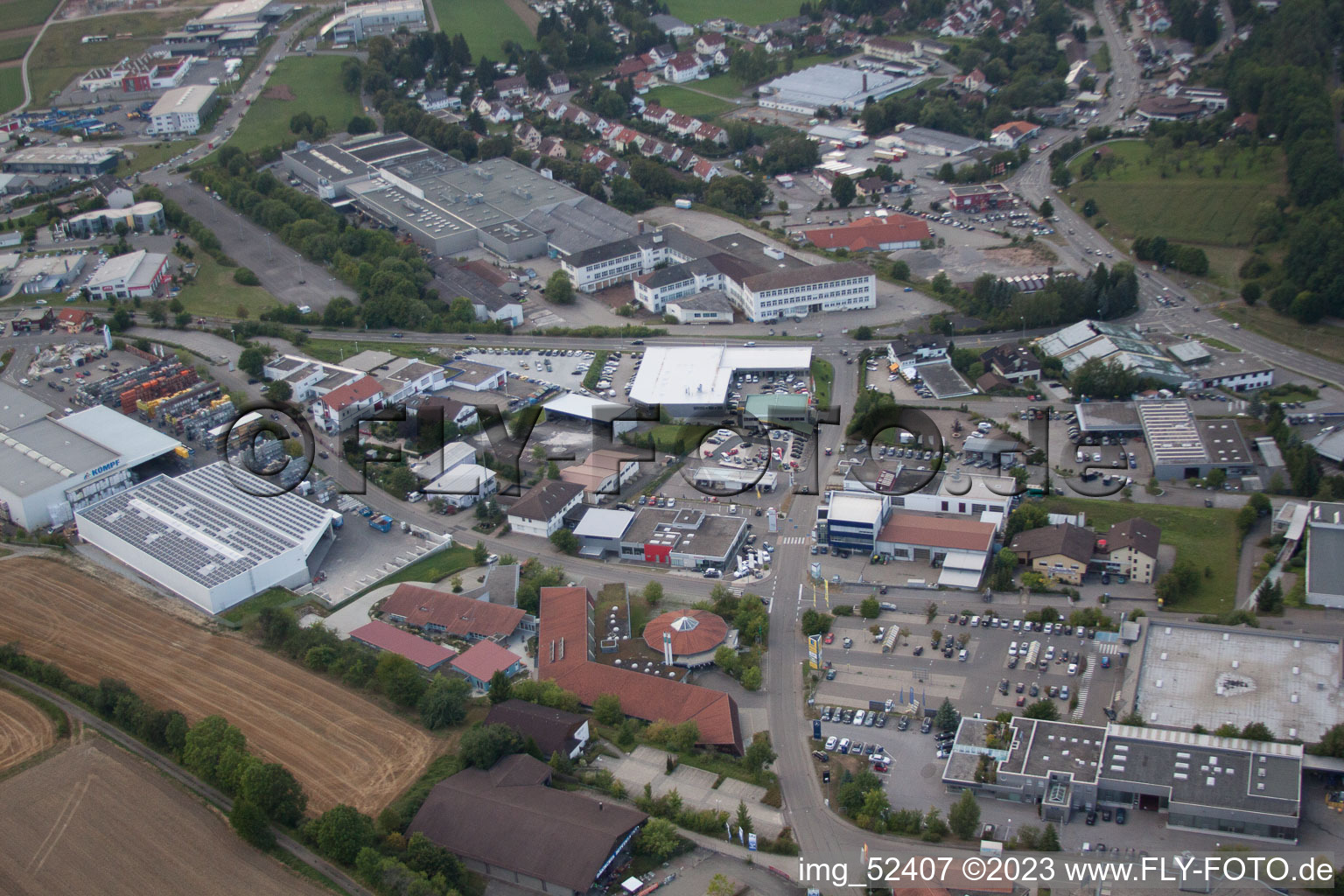 Calw, Rudolf-Dieselstraße, Fa. Kömpf im Bundesland Baden-Württemberg, Deutschland aus der Luft