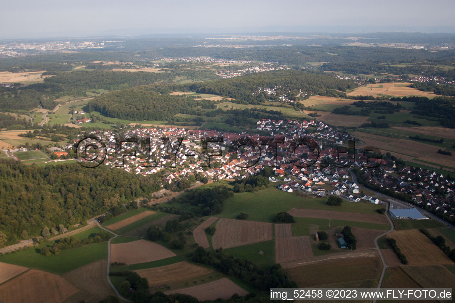 Luftaufnahme von Gechingen im Bundesland Baden-Württemberg, Deutschland
