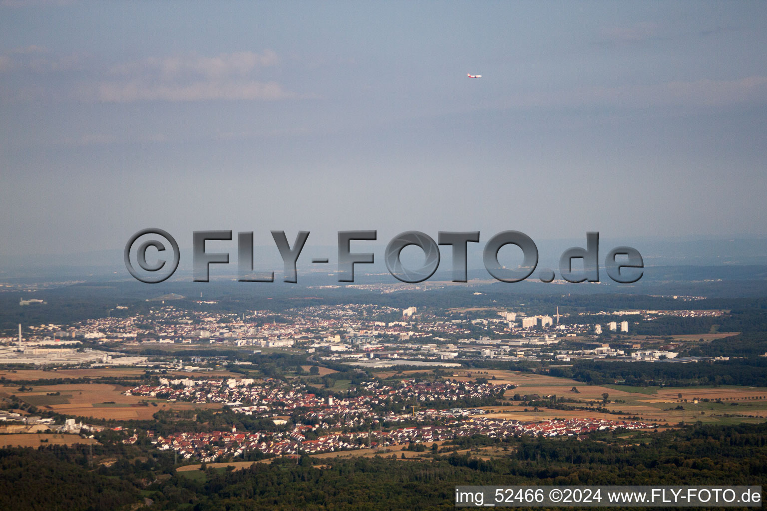 Luftbild von Sindelfingen, Einflugschneise im Bundesland Baden-Württemberg, Deutschland