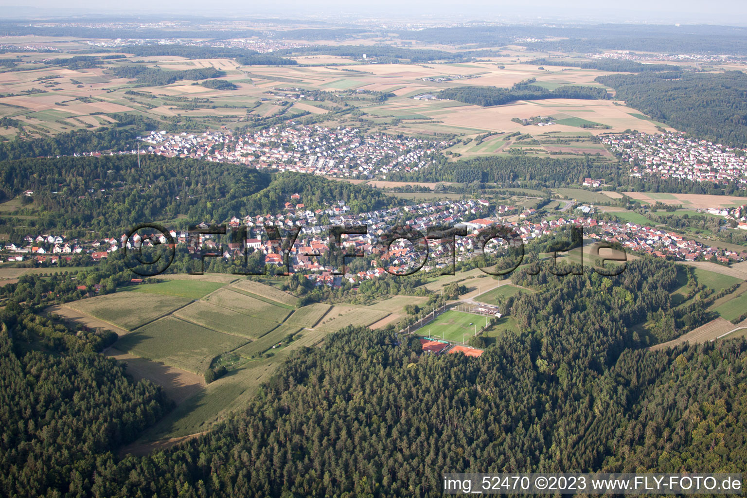 Grafenau im Bundesland Baden-Württemberg, Deutschland von oben gesehen