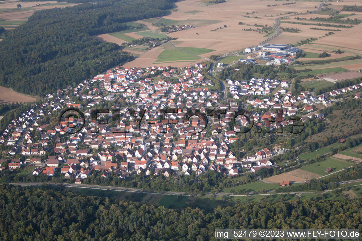 Drohnenbild von Grafenau im Bundesland Baden-Württemberg, Deutschland