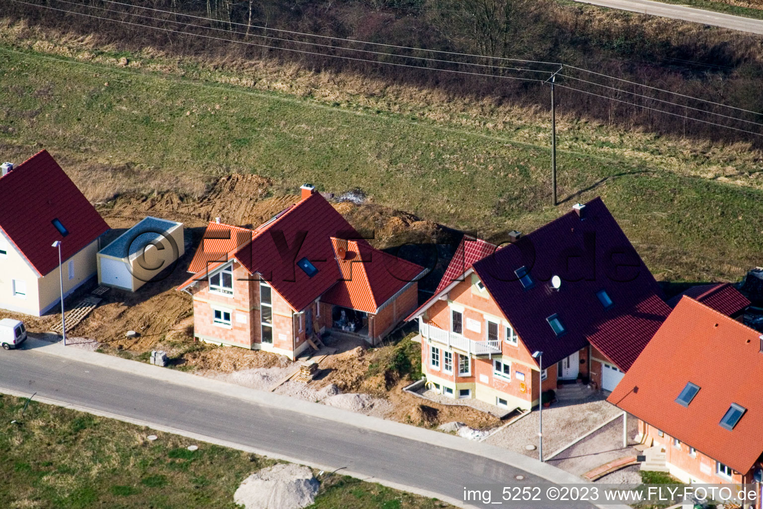 Schaidt, Neubaugebiet NO in Wörth am Rhein im Bundesland Rheinland-Pfalz, Deutschland aus der Drohnenperspektive