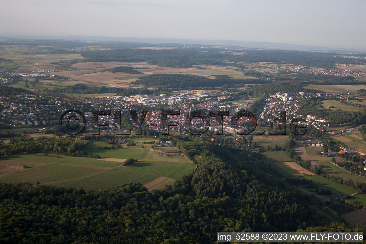 Weil der Stadt im Bundesland Baden-Württemberg, Deutschland von der Drohne aus gesehen