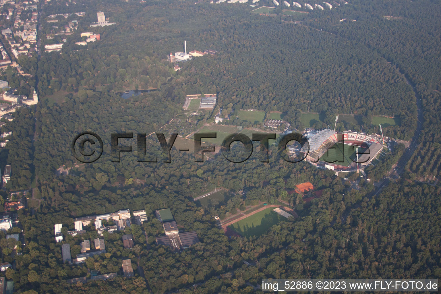 Luftbild von Karlsruhe, Wildparkstadion im Ortsteil Innenstadt-Ost im Bundesland Baden-Württemberg, Deutschland