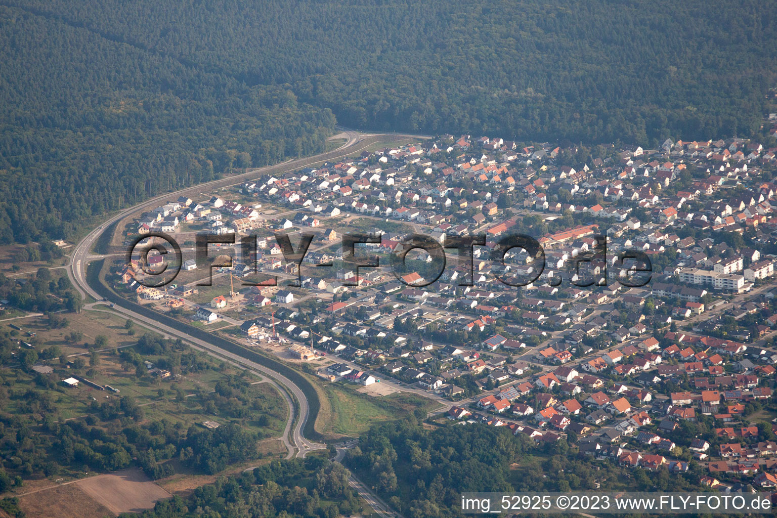 Jockgrim Neubaugebiet SW im Bundesland Rheinland-Pfalz, Deutschland aus der Luft betrachtet