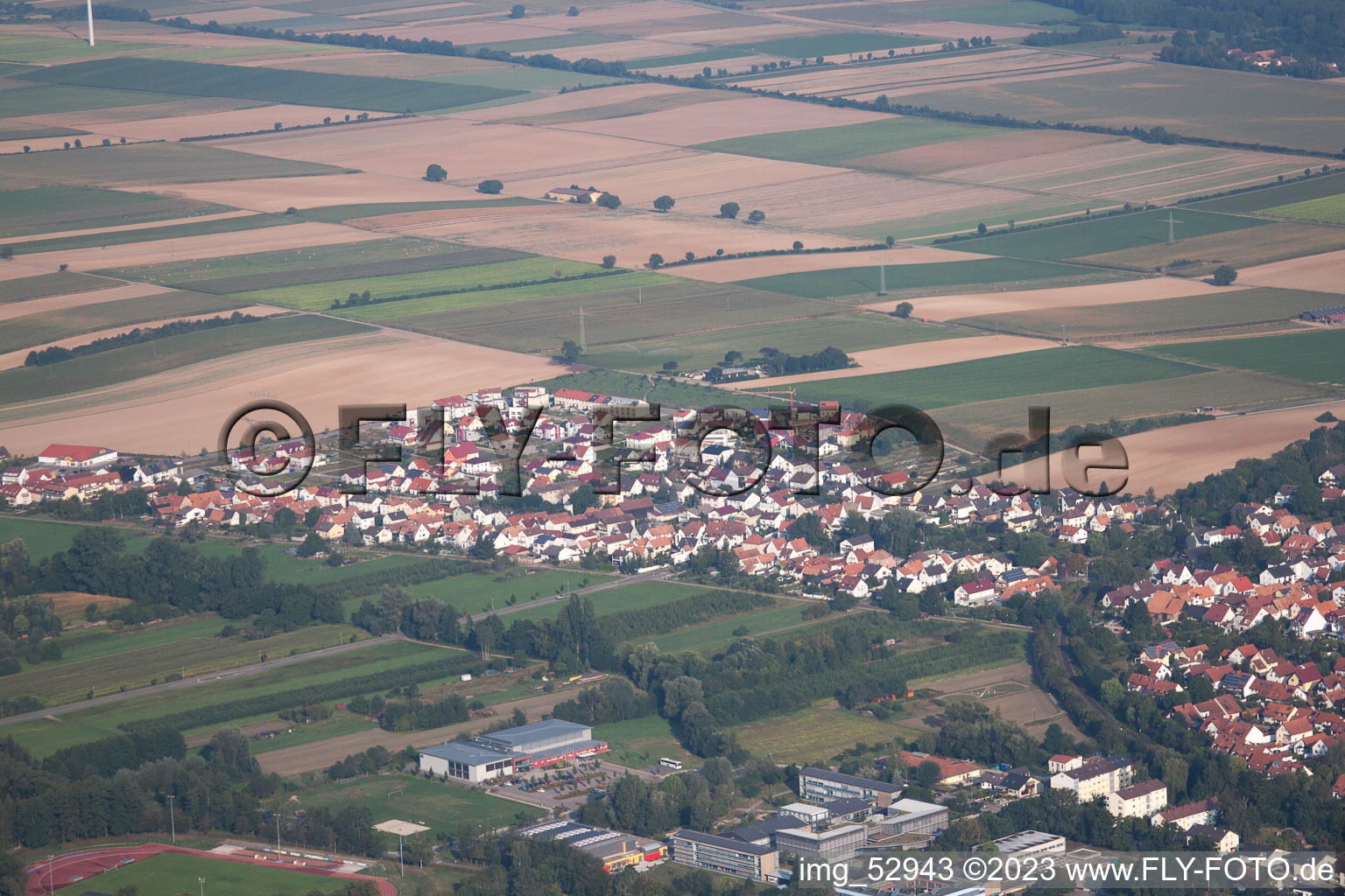 Kandel, Neubaugebiet Höhenweg im Bundesland Rheinland-Pfalz, Deutschland von oben gesehen