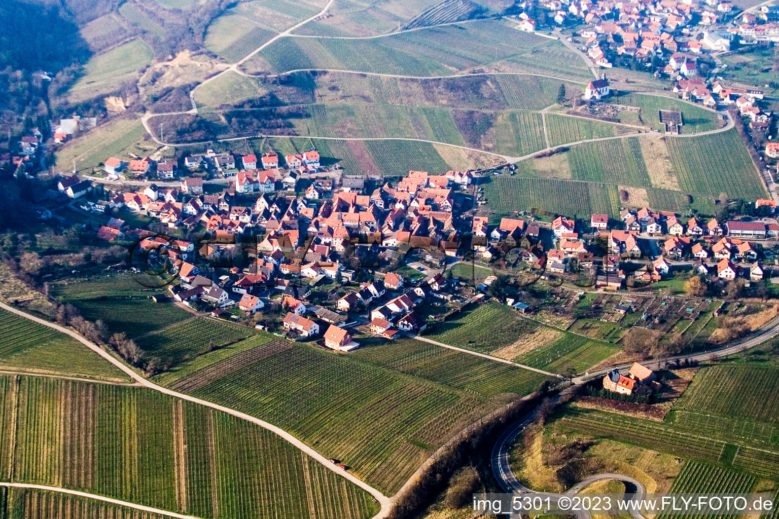 Ortsteil Gleishorbach in Gleiszellen-Gleishorbach im Bundesland Rheinland-Pfalz, Deutschland von einer Drohne aus