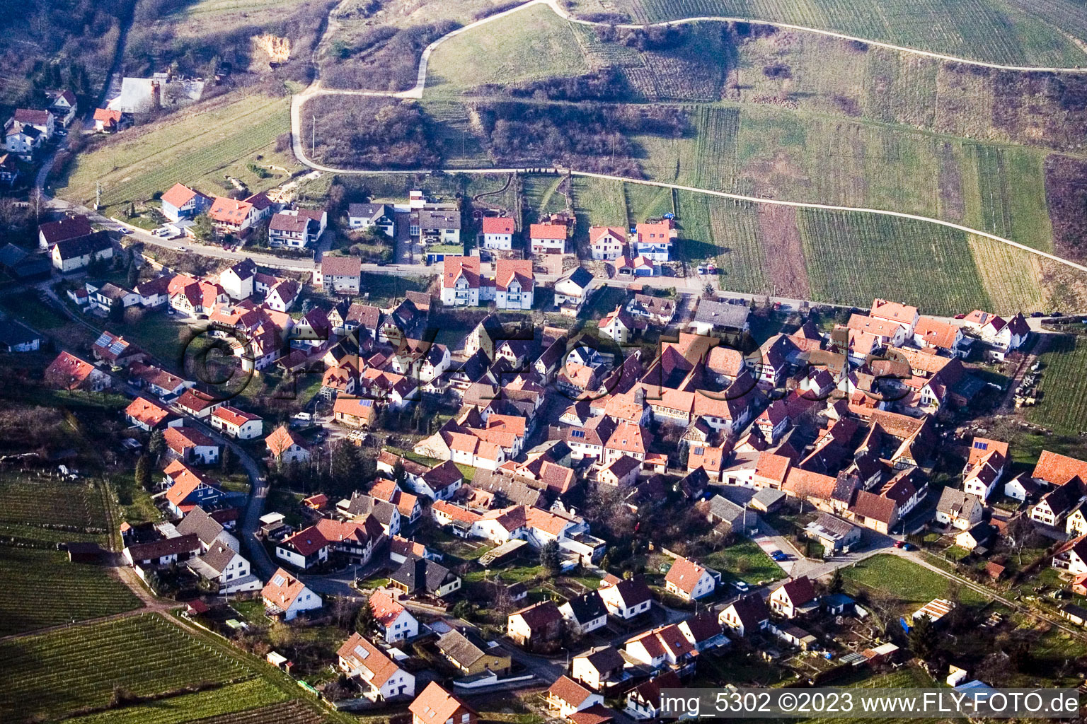 Ortsteil Gleishorbach in Gleiszellen-Gleishorbach im Bundesland Rheinland-Pfalz, Deutschland von der Drohne aus gesehen