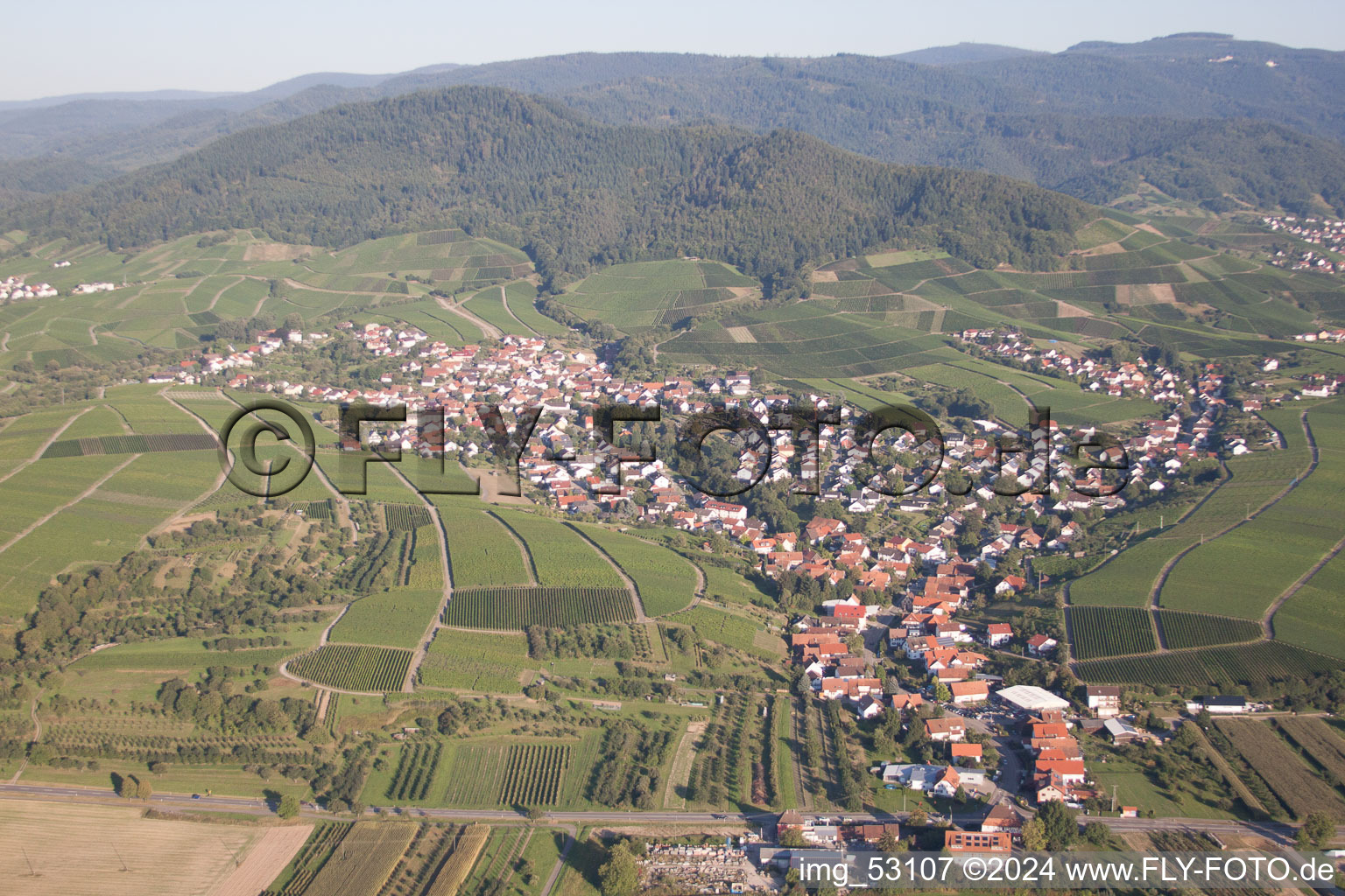 Ortsteil Eisental in Bühl im Bundesland Baden-Württemberg, Deutschland aus der Vogelperspektive