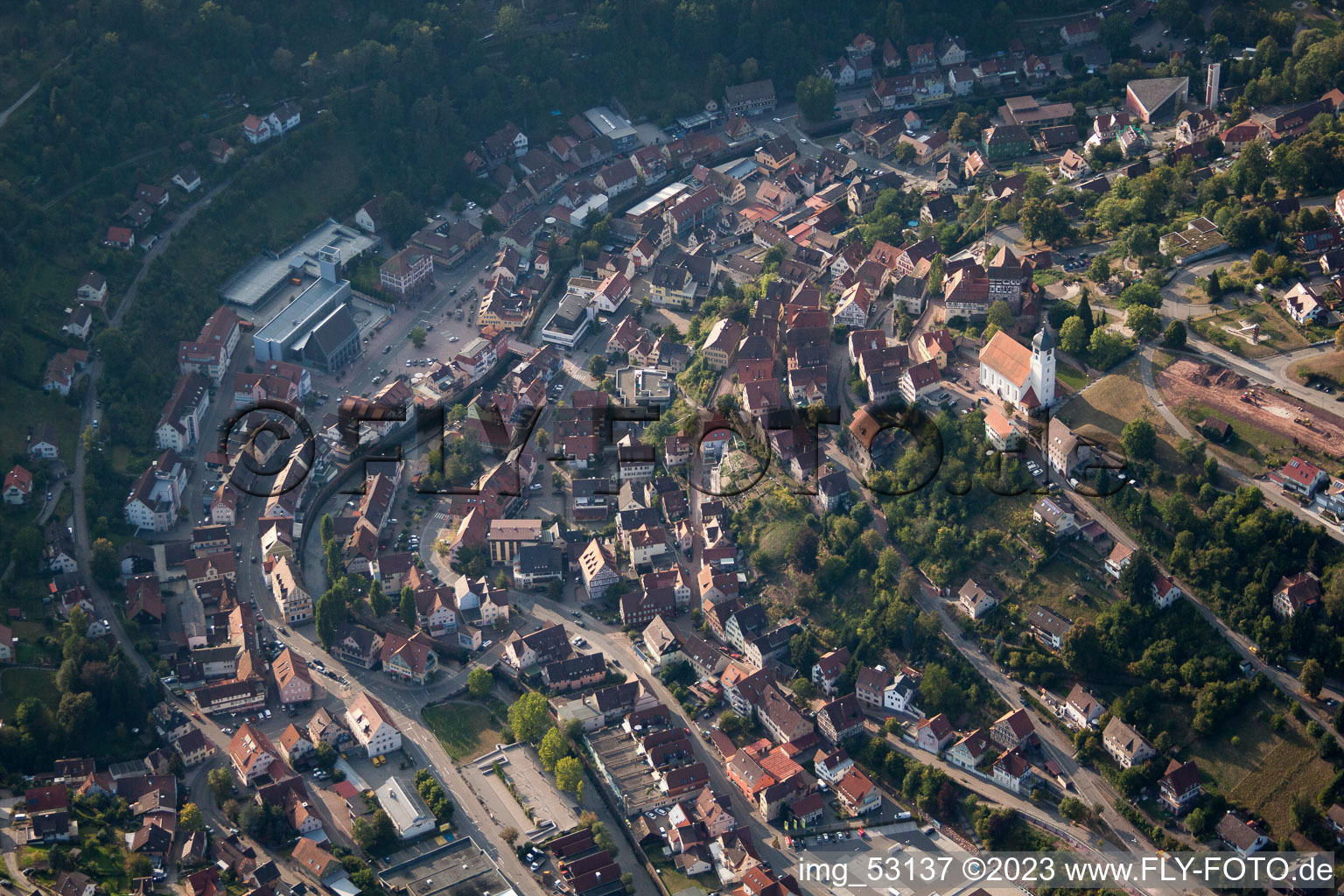 Luftaufnahme von Altensteig im Bundesland Baden-Württemberg, Deutschland