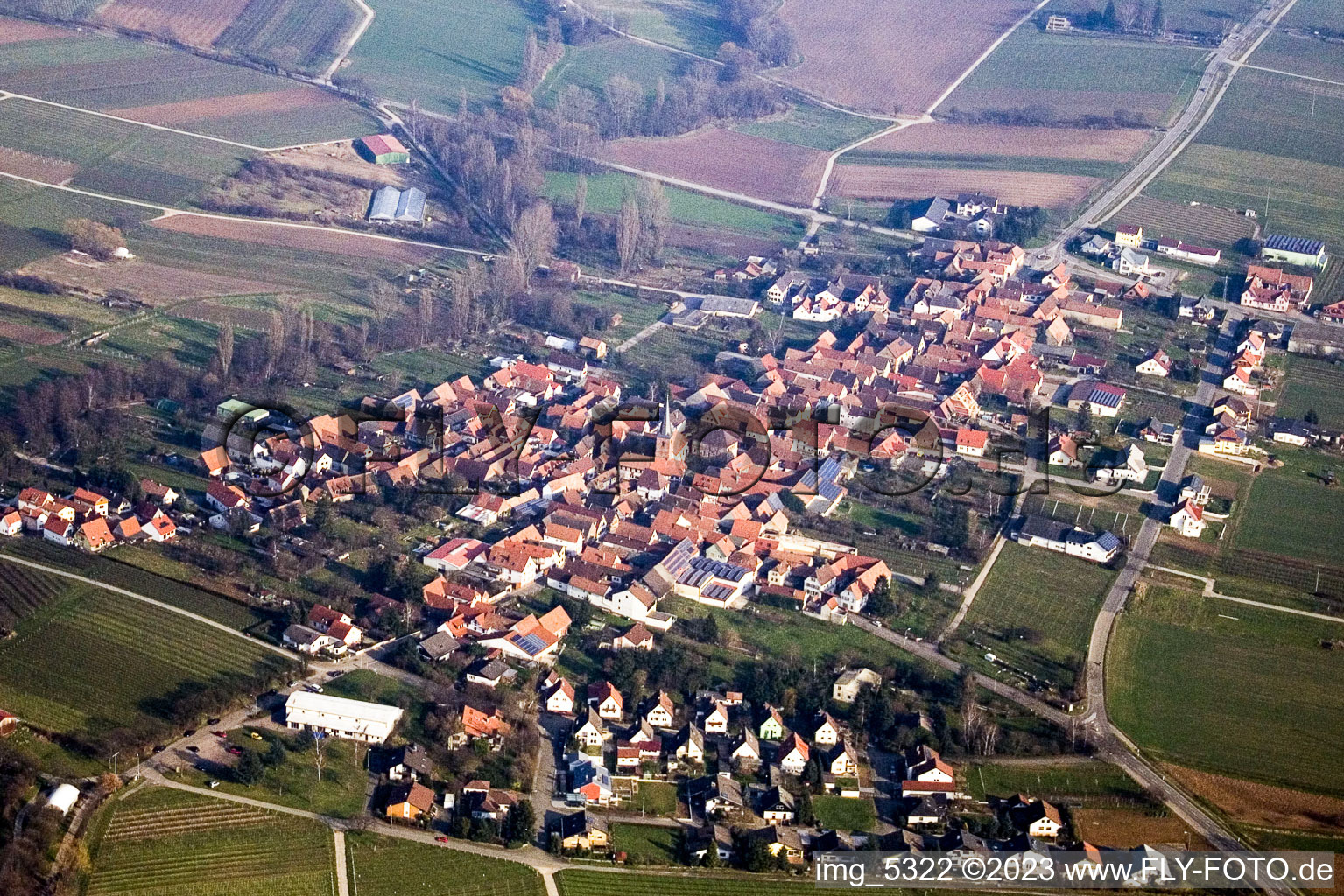 Heuchelheim von Westen in Klingenmünster im Bundesland Rheinland-Pfalz, Deutschland