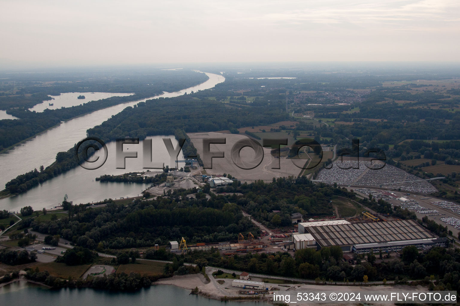 Lauterbourg (Elsaß) Neubau Rheinhafen im Bundesland Bas-Rhin, Frankreich