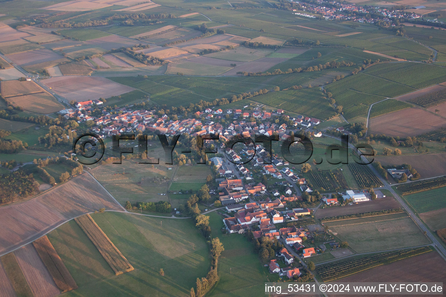 Oberhausen im Bundesland Rheinland-Pfalz, Deutschland aus der Vogelperspektive