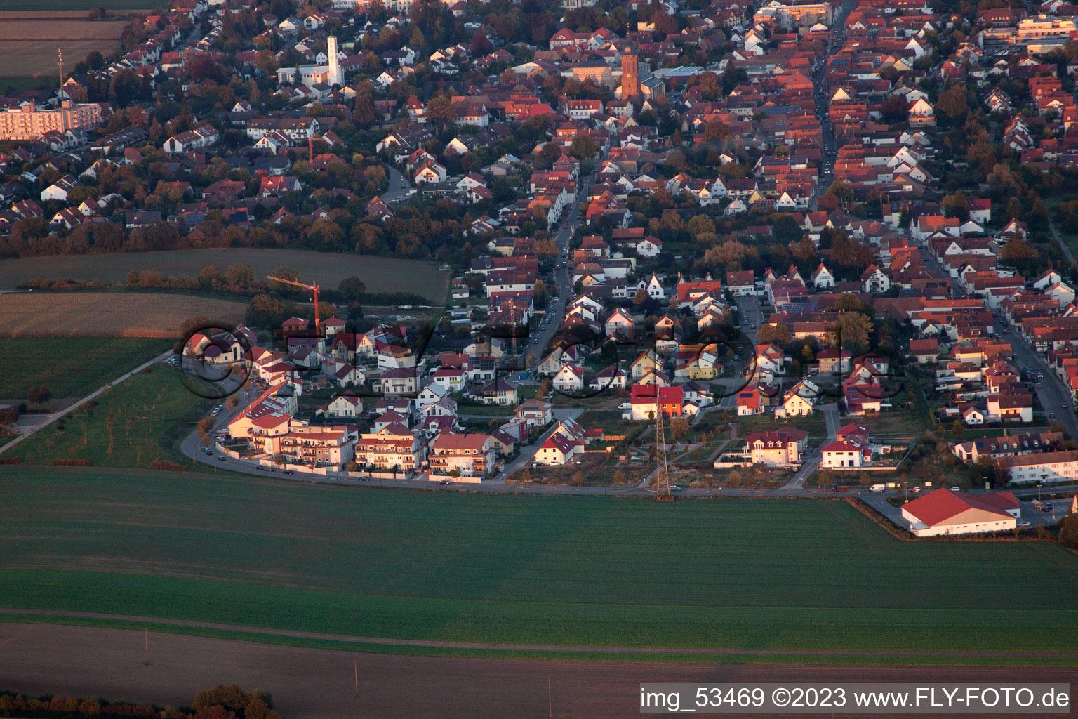 Kandel, Neubaugebiet Höhenweg im Bundesland Rheinland-Pfalz, Deutschland vom Flugzeug aus