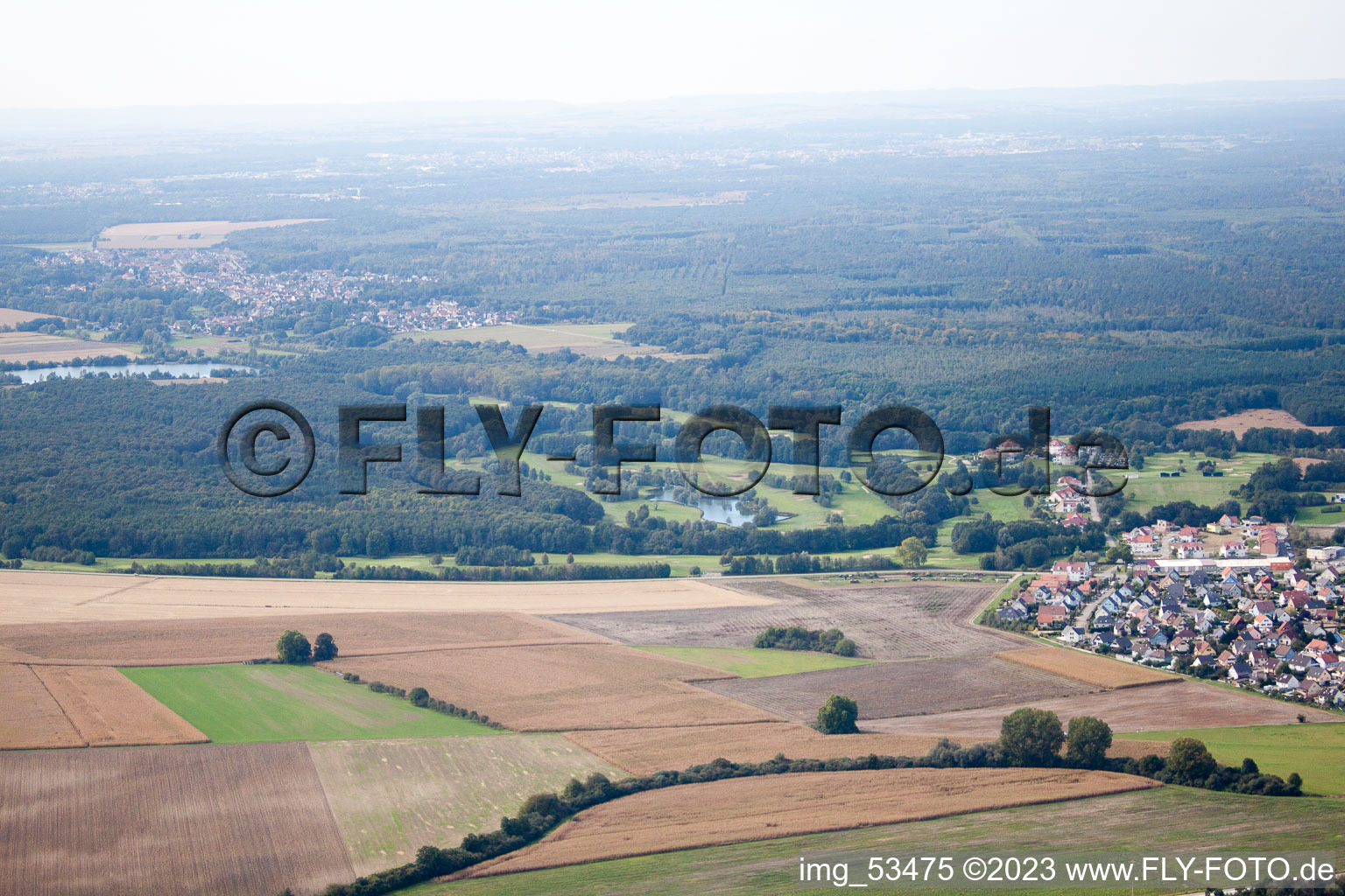 Soufflenheim im Bundesland Bas-Rhin, Frankreich vom Flugzeug aus