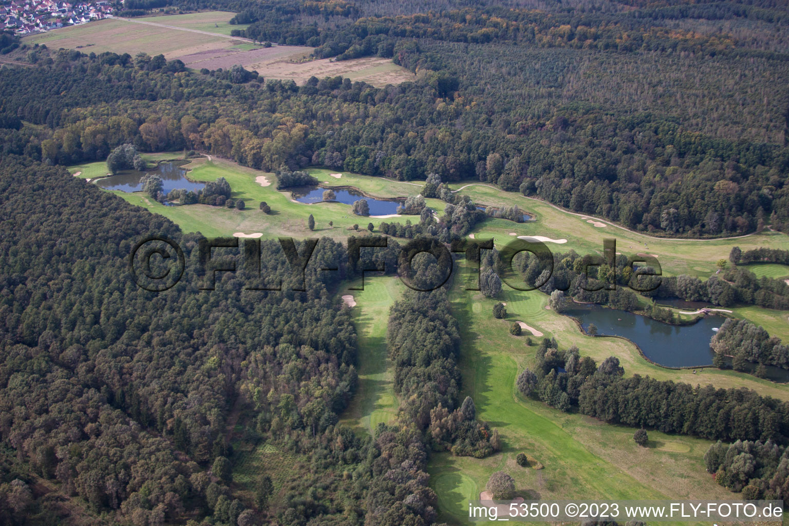 Soufflenheim, Golfclub Baden-Baden Soufflenheim im Bundesland Bas-Rhin, Frankreich von der Drohne aus gesehen
