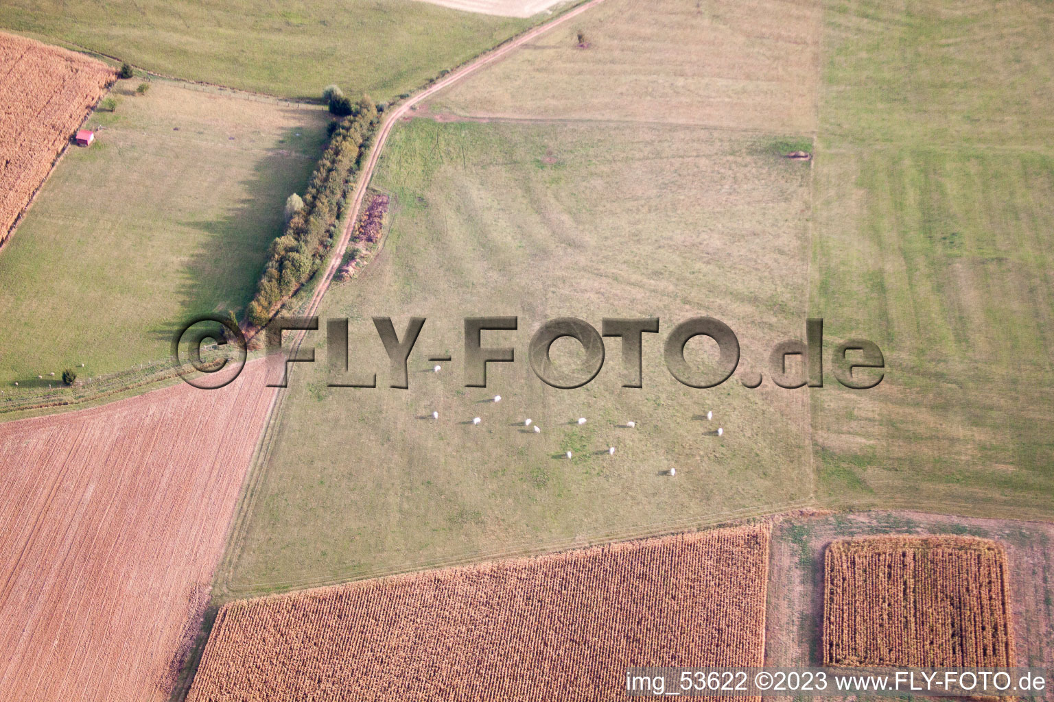 Uhrwiller im Bundesland Bas-Rhin, Frankreich aus der Luft betrachtet