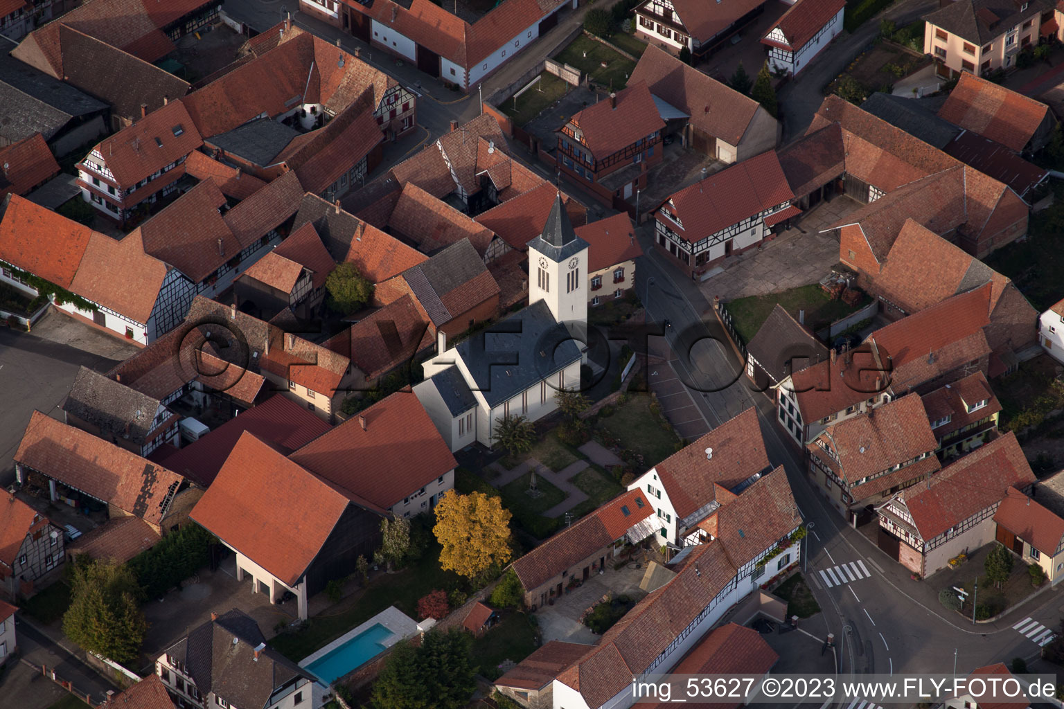 Engwiller im Bundesland Bas-Rhin, Frankreich aus der Luft betrachtet