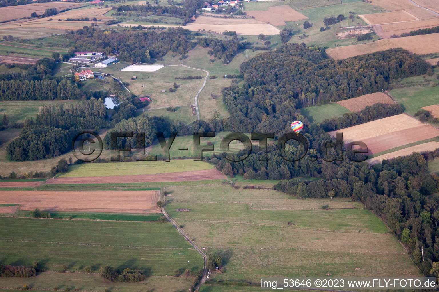 Griesbach im Bundesland Bas-Rhin, Frankreich aus der Drohnenperspektive