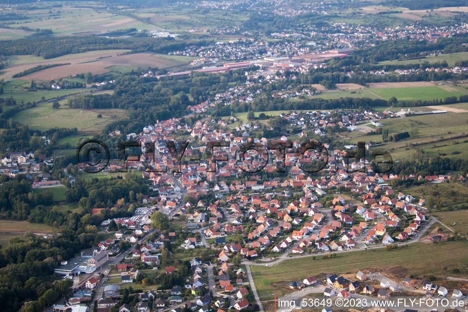 Griesbach im Bundesland Bas-Rhin, Frankreich von einer Drohne aus