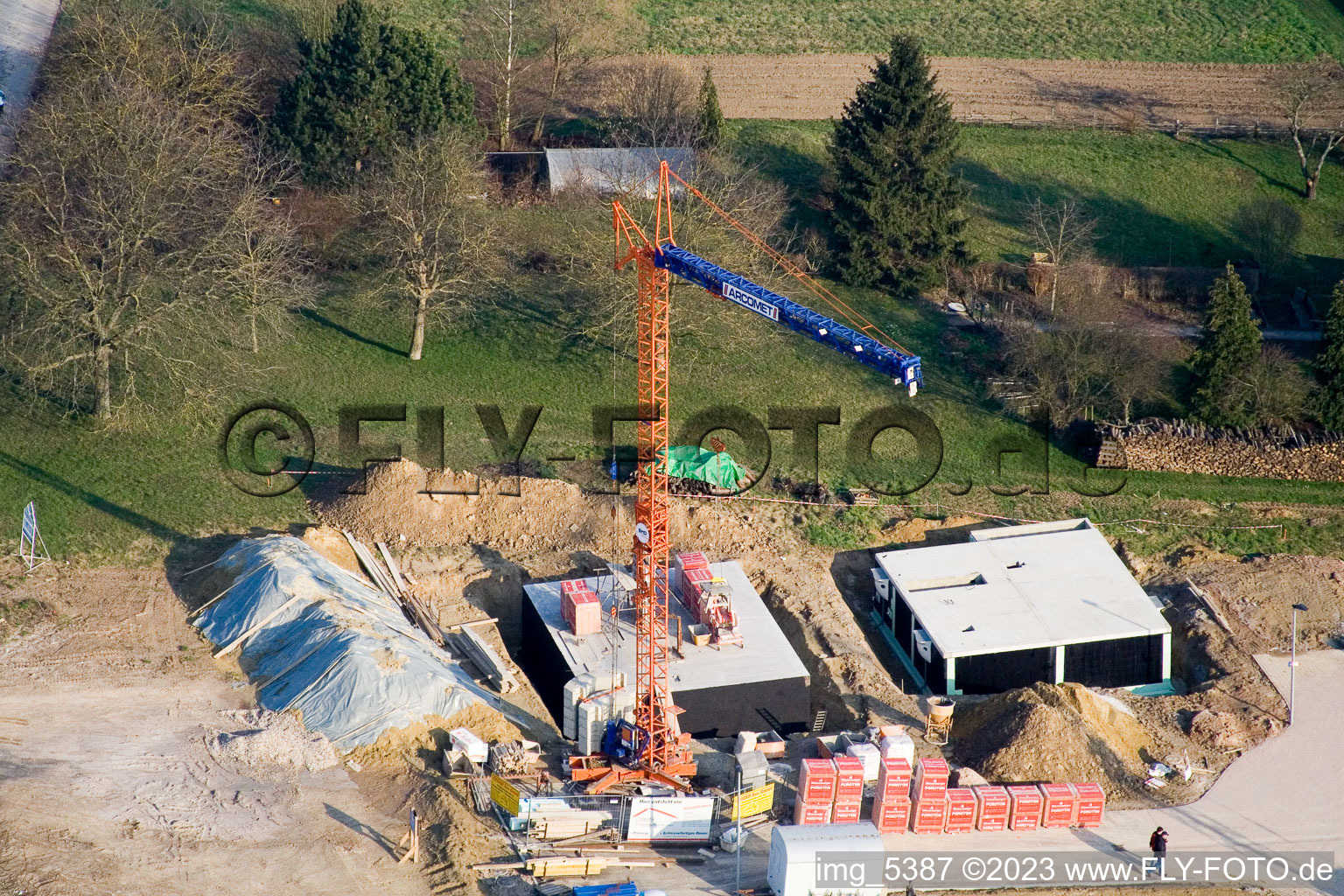 Luftaufnahme von Kandel, Neubaugebiet Am Höhenweg im Bundesland Rheinland-Pfalz, Deutschland