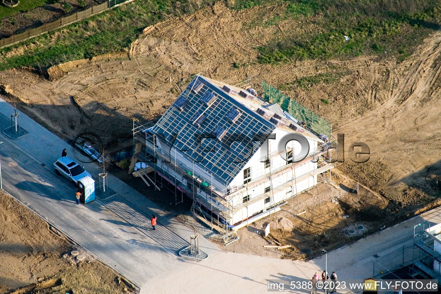 Schrägluftbild von Kandel, Neubaugebiet Am Höhenweg im Bundesland Rheinland-Pfalz, Deutschland
