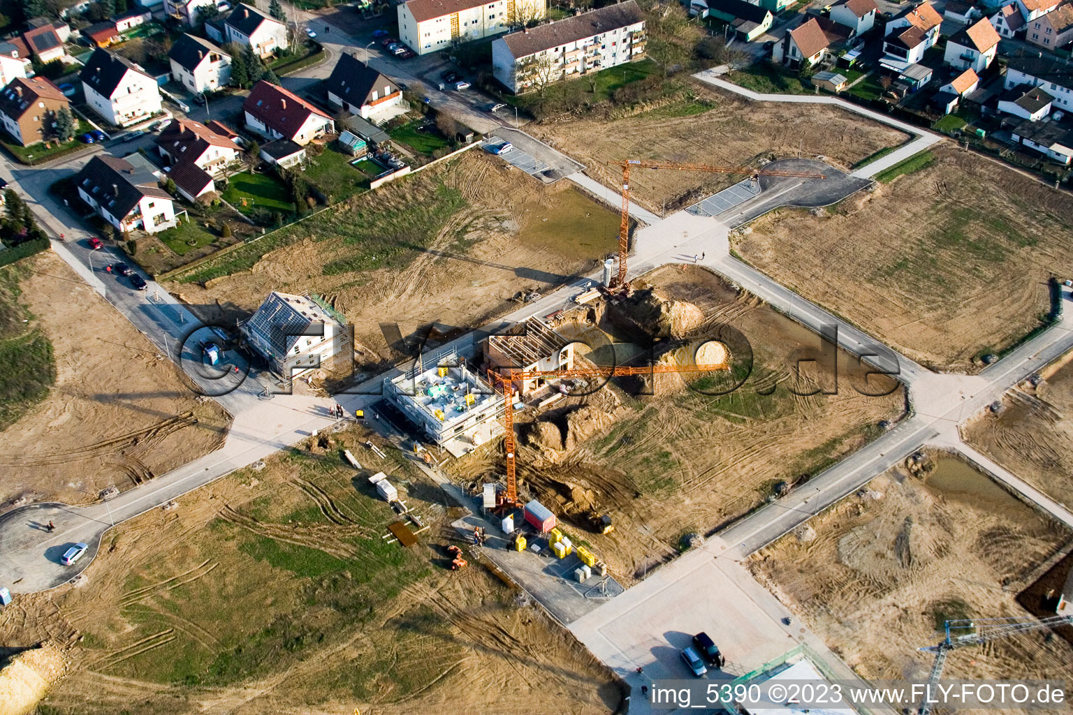 Kandel, Neubaugebiet Am Höhenweg im Bundesland Rheinland-Pfalz, Deutschland aus der Luft