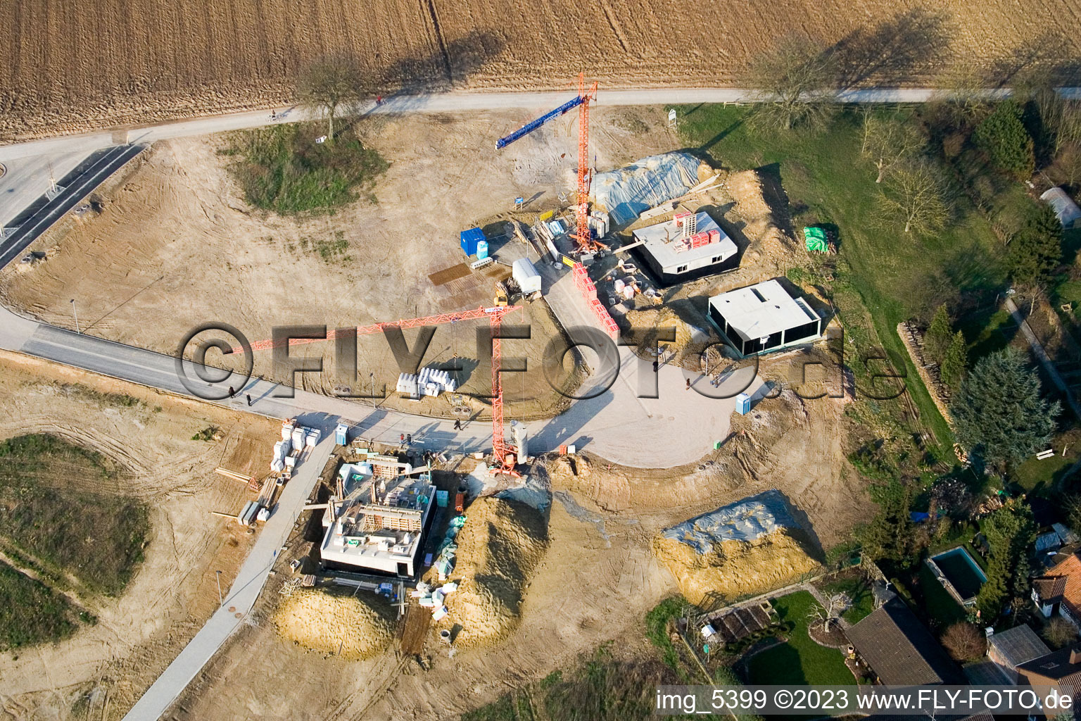 Kandel, Neubaugebiet Am Höhenweg im Bundesland Rheinland-Pfalz, Deutschland von einer Drohne aus