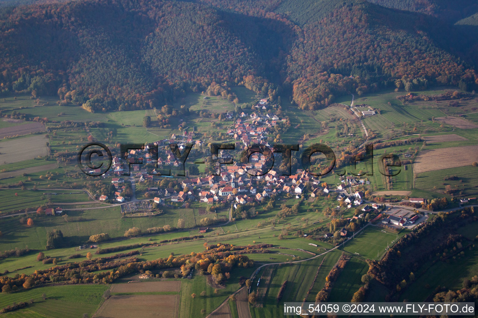 Luftbild von Wingen im Bundesland Bas-Rhin, Frankreich