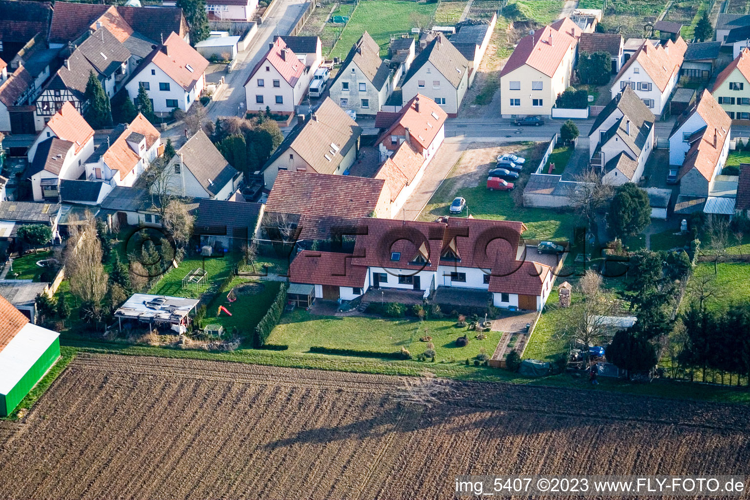 Luftaufnahme von Kandel, Saarstraße NW im Bundesland Rheinland-Pfalz, Deutschland