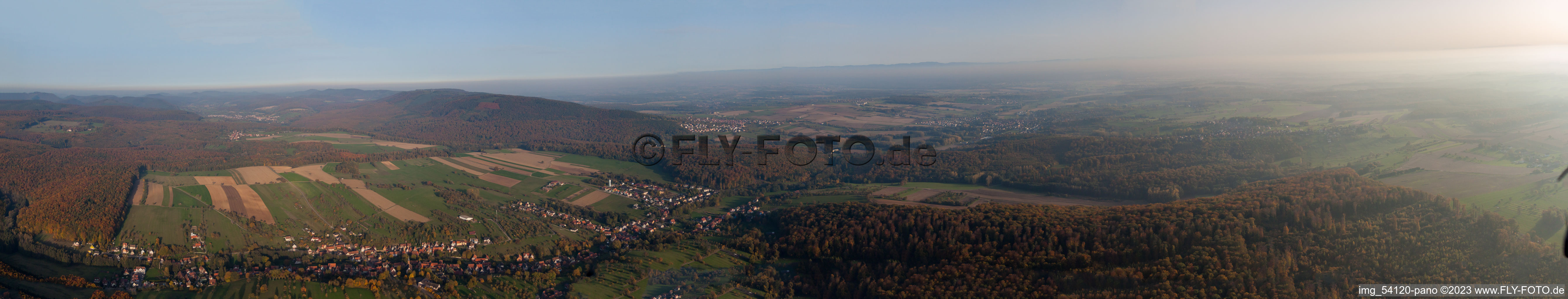 Panorama in Langensoultzbach im Bundesland Bas-Rhin, Frankreich