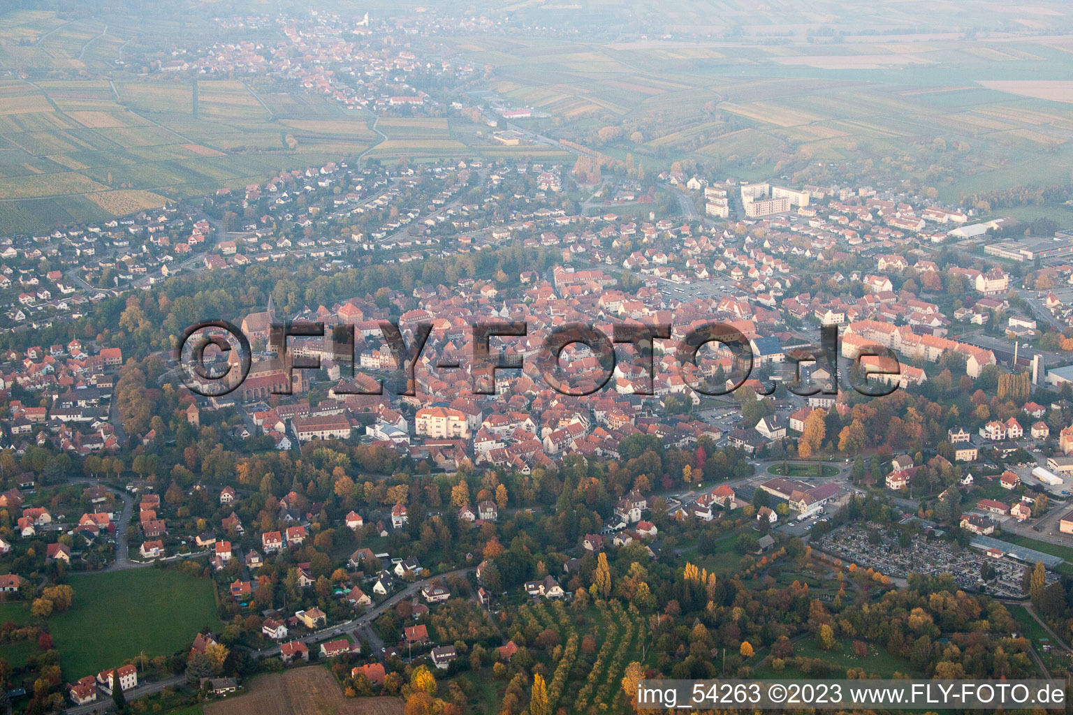 Wissembourg im Bundesland Bas-Rhin, Frankreich aus der Luft