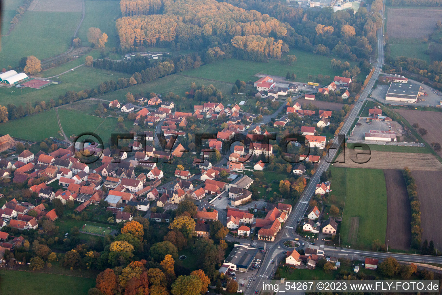 Altenstadt im Bundesland Bas-Rhin, Frankreich aus der Luft
