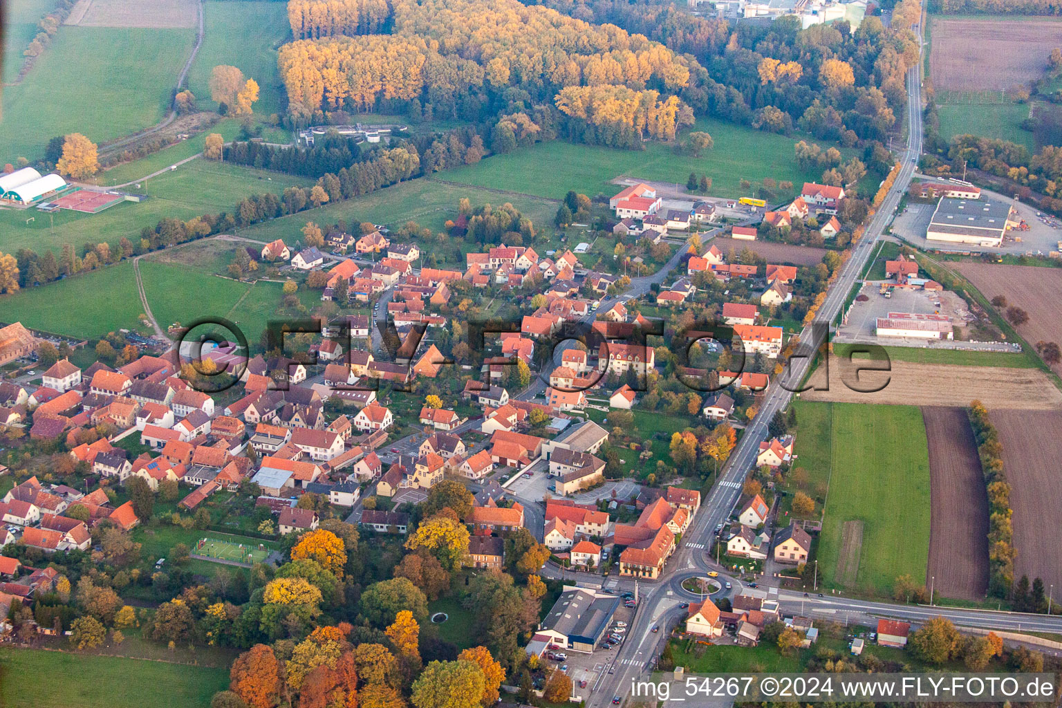 Altenstadt im Bundesland Bas-Rhin, Frankreich aus der Luft