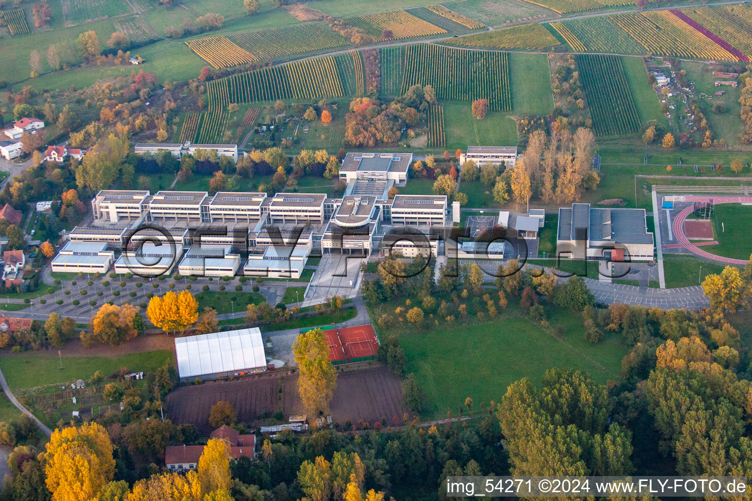 Luftaufnahme von Lycée Stanislas im Ortsteil Altenstadt in Wissembourg im Bundesland Bas-Rhin, Frankreich