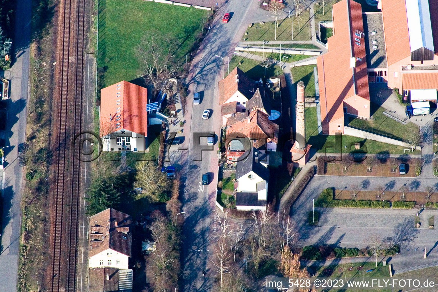 Luftbild von Jockgrim, Festhalle von Südwesten im Bundesland Rheinland-Pfalz, Deutschland