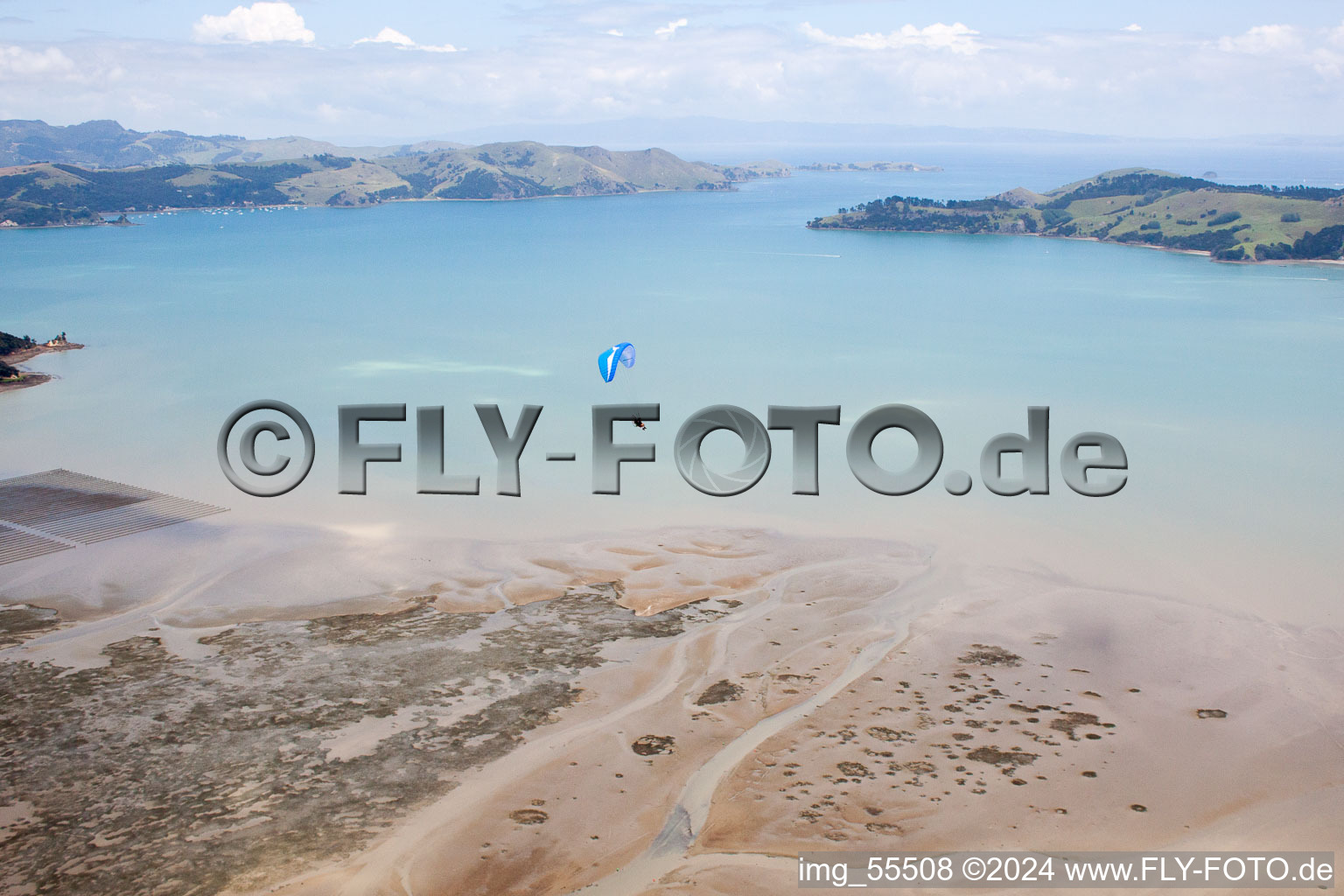 Coromandel im Bundesland Waikato, Neuseeland aus der Vogelperspektive