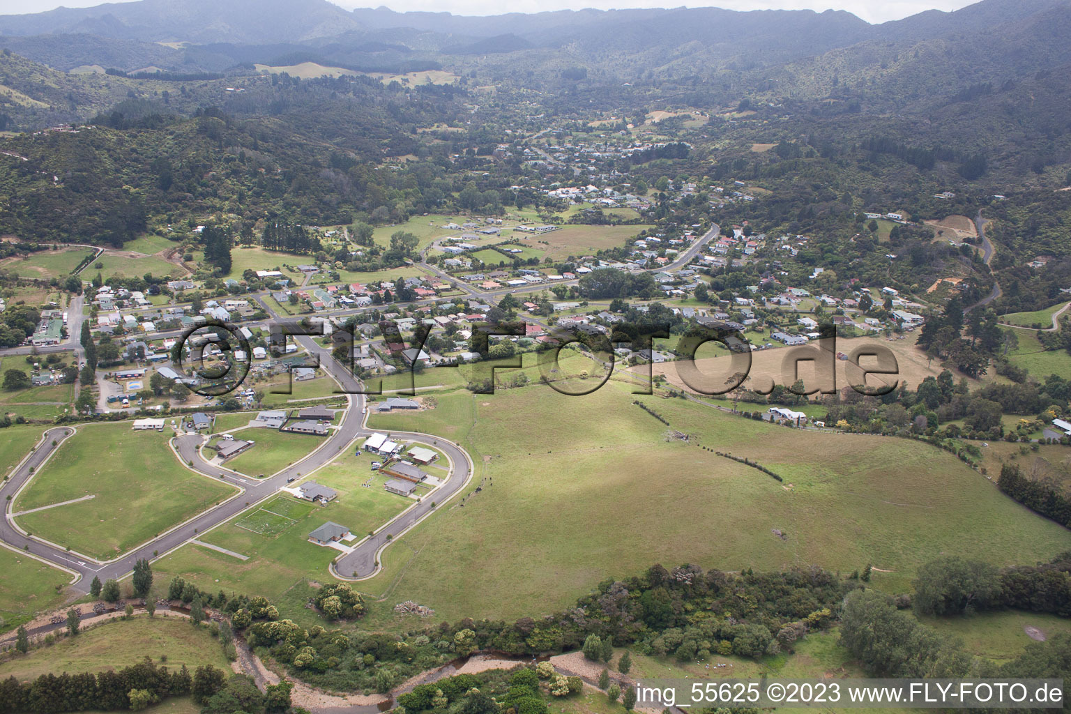 Coromandel im Bundesland Waikato, Neuseeland von einer Drohne aus