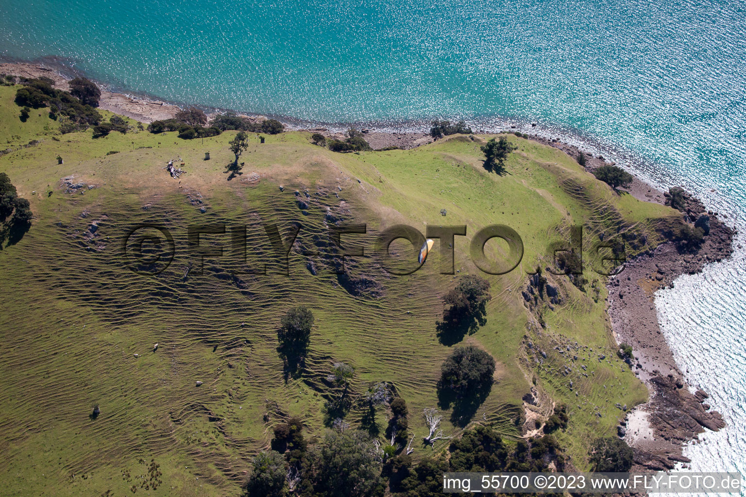 Luftaufnahme von Coromandel im Bundesland Waikato, Neuseeland