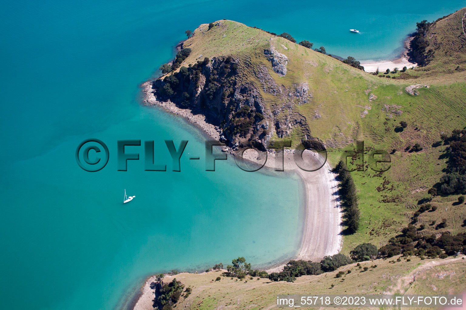 Luftaufnahme von Coromandel im Bundesland Waikato, Neuseeland