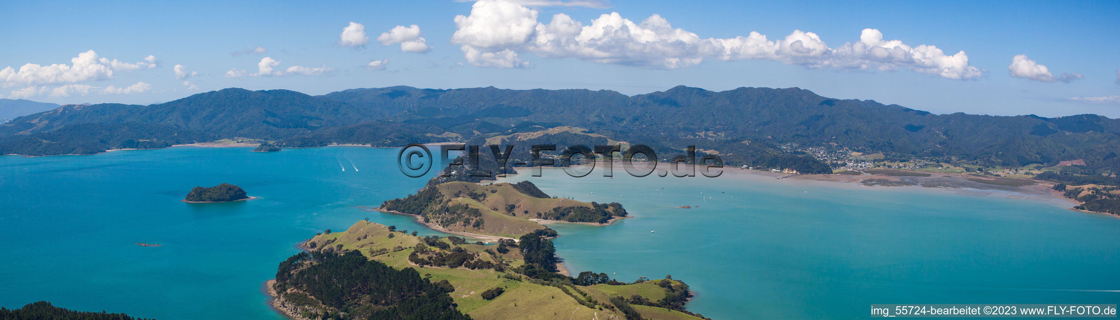 Luftbild von Panorama in Coromandel im Bundesland Waikato, Neuseeland
