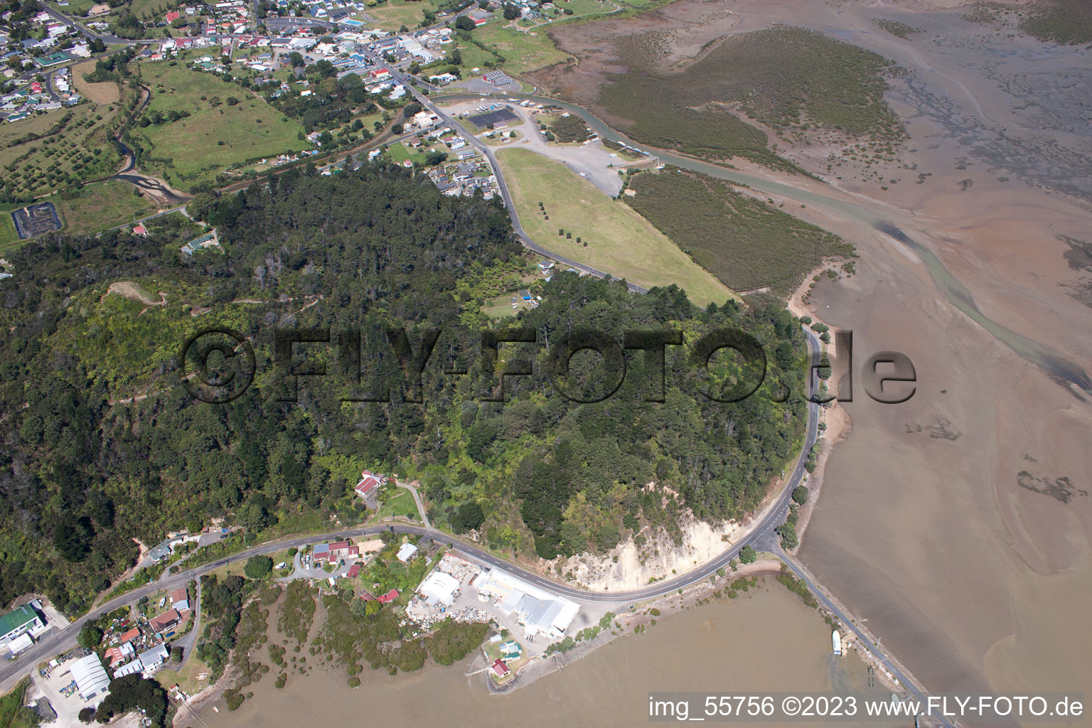 Coromandel im Bundesland Waikato, Neuseeland von oben