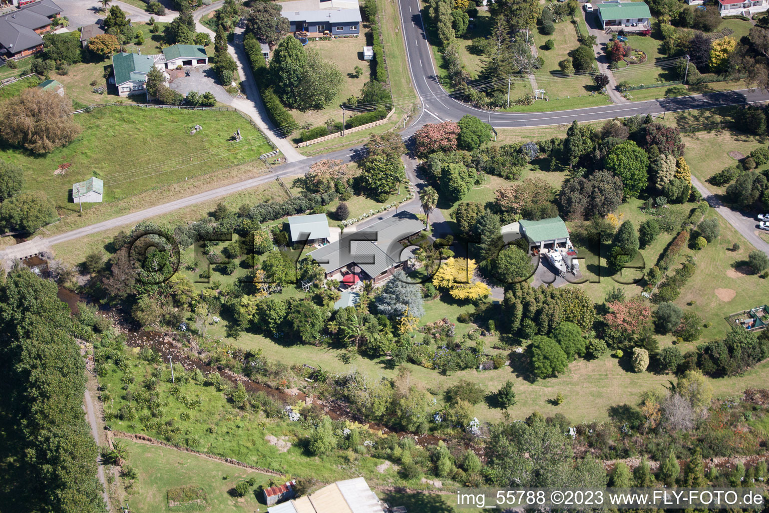 Coromandel im Bundesland Waikato, Neuseeland von oben gesehen