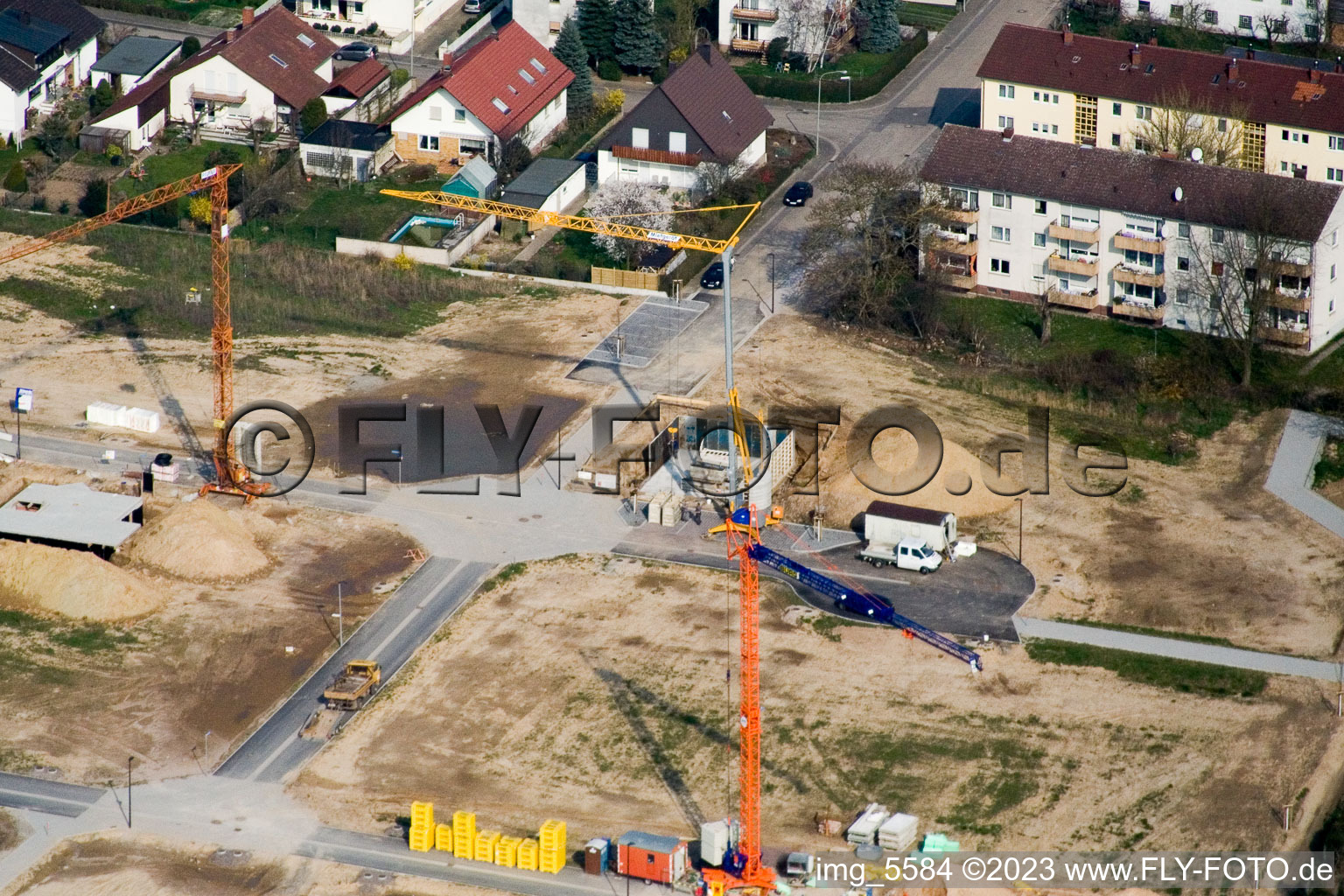 Kandel, Neubaugebiet Am Höhenweg im Bundesland Rheinland-Pfalz, Deutschland aus der Luft