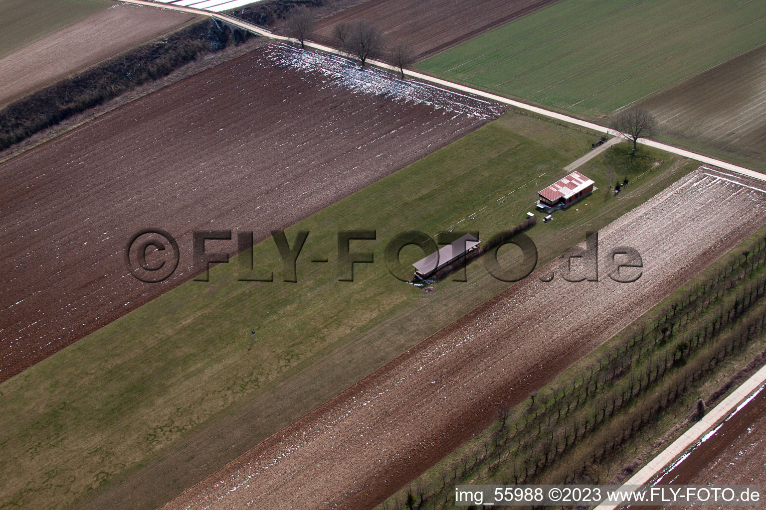 Drohnenbild von Freckenfeld, Modellflugplatz im Bundesland Rheinland-Pfalz, Deutschland